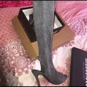 Grey  Misguided Heeled Boots